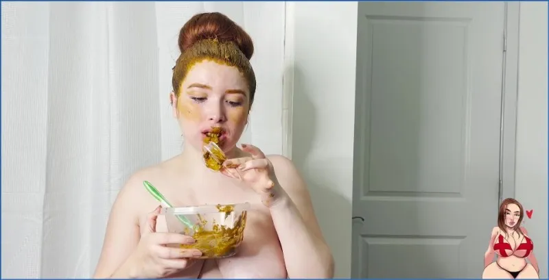 GingerCris y su sucia rutina de maquillaje con caca - scat video